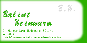 balint weinwurm business card